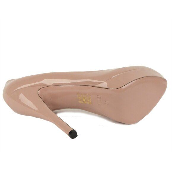 GUCCI SHOES LISBETH PLATFORM NUDE LEATHER HIGH HEEL PUMPS - Picture 11 of 12